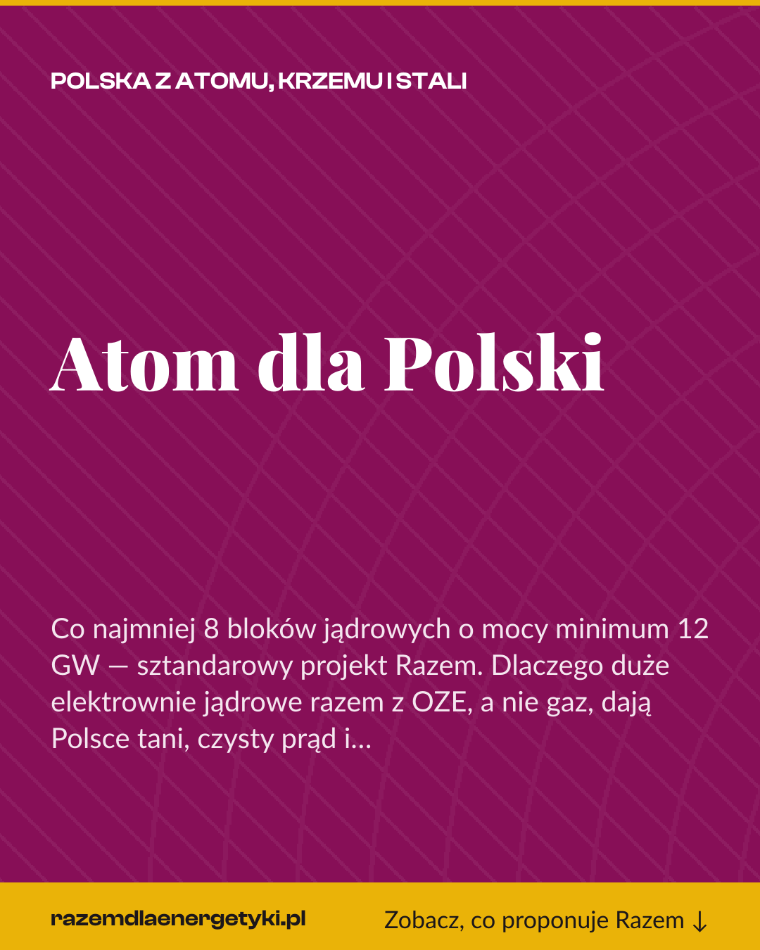 Grafika pionowa do udostępnienia: Atom dla Polski