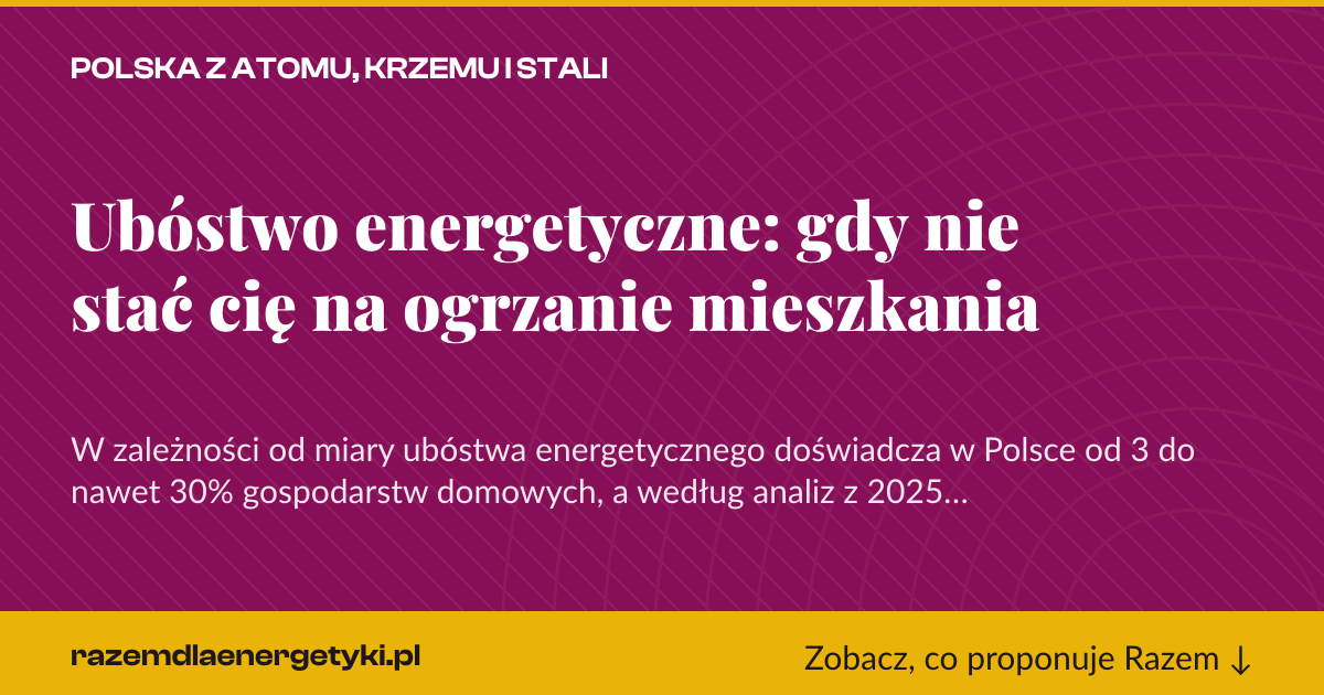 Karta social do udostępnienia: Ubóstwo energetyczne: gdy nie stać cię na ogrzanie mieszkania
