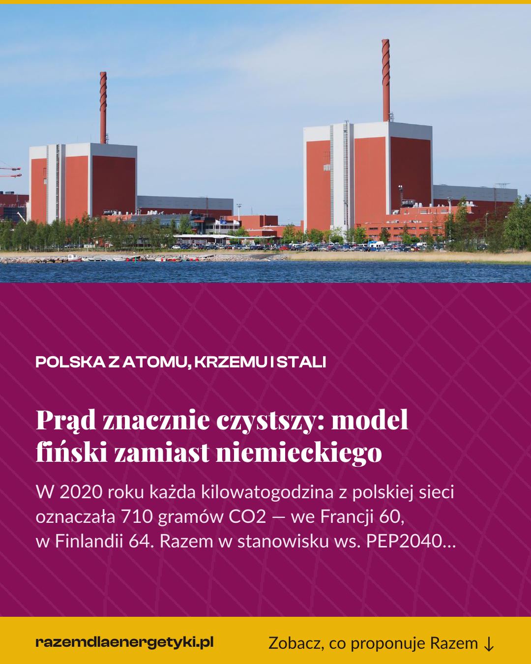 Grafika pionowa do udostępnienia: Prąd znacznie czystszy: model fiński zamiast niemieckiego