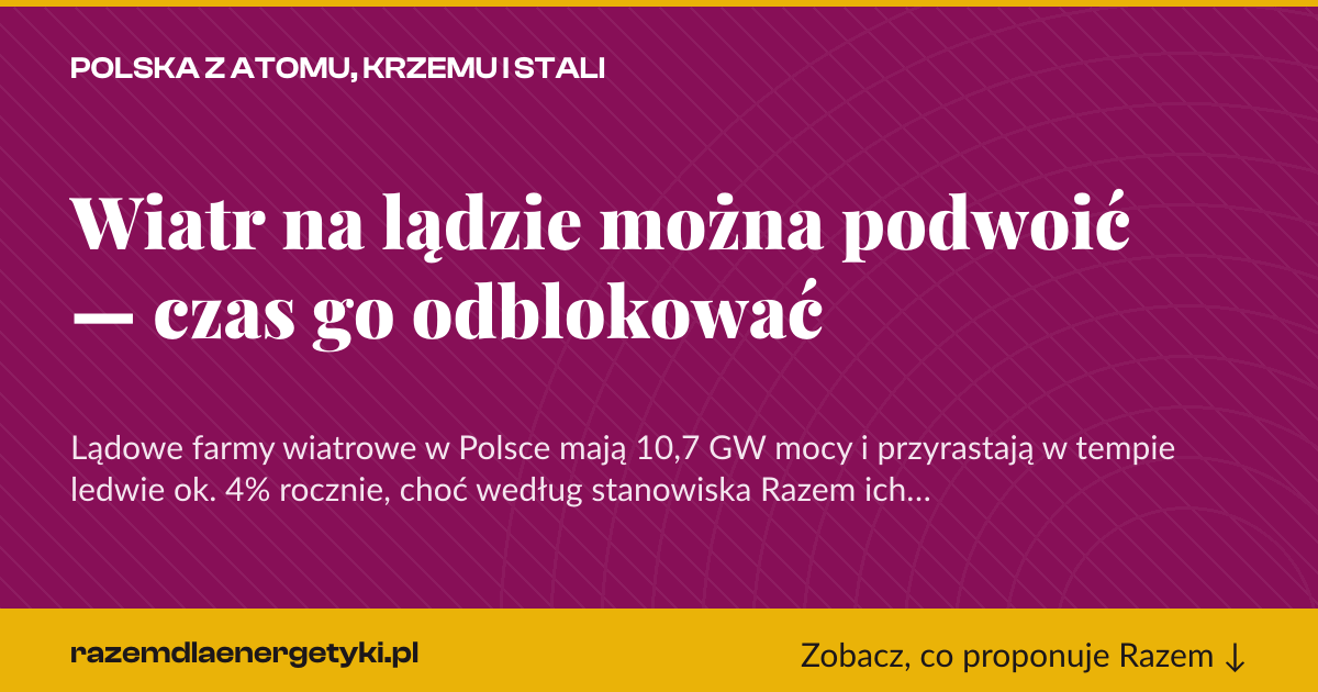 Karta social do udostępnienia: Wiatr na lądzie można podwoić — czas go odblokować