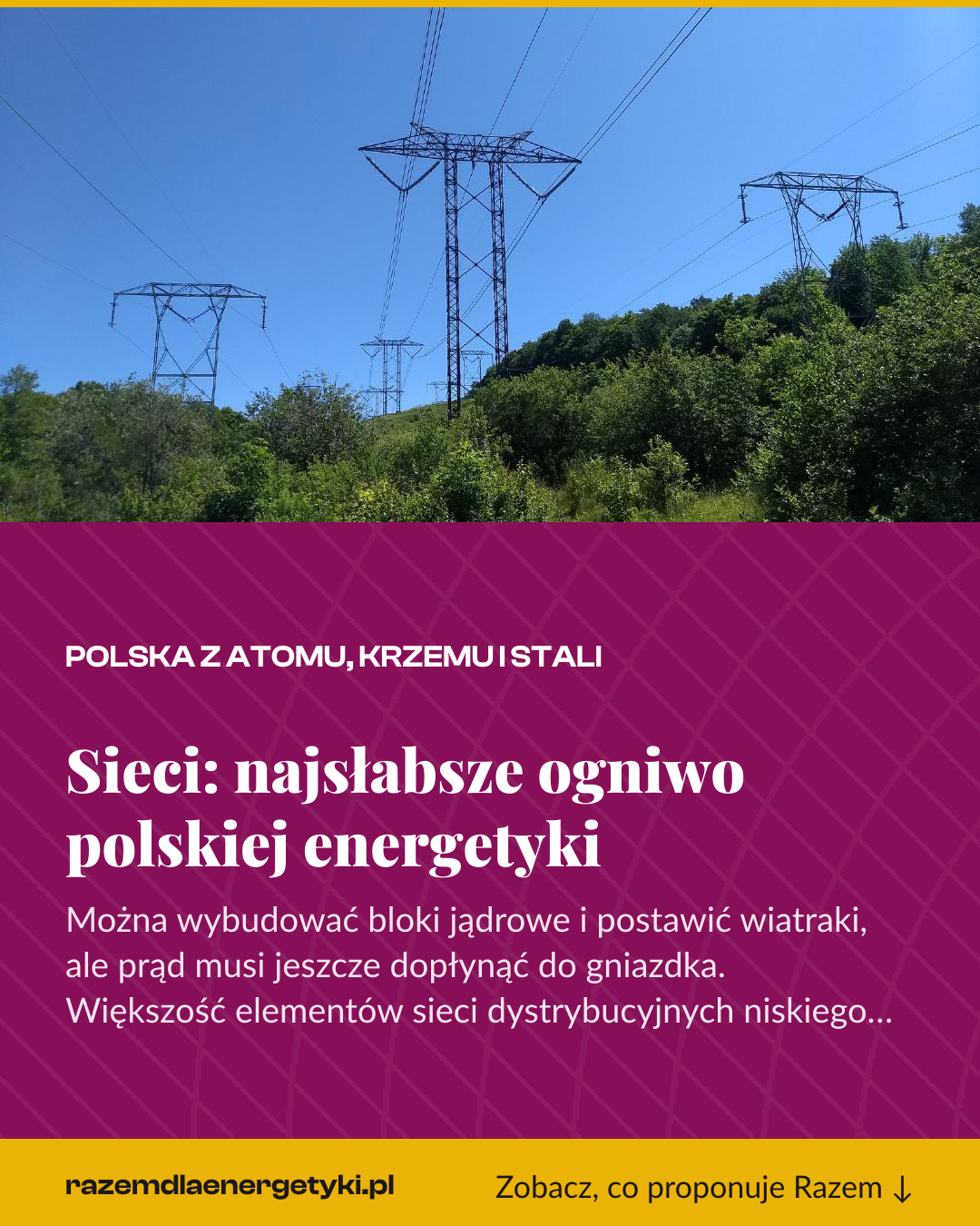 Grafika pionowa do udostępnienia: Sieci: najsłabsze ogniwo polskiej energetyki