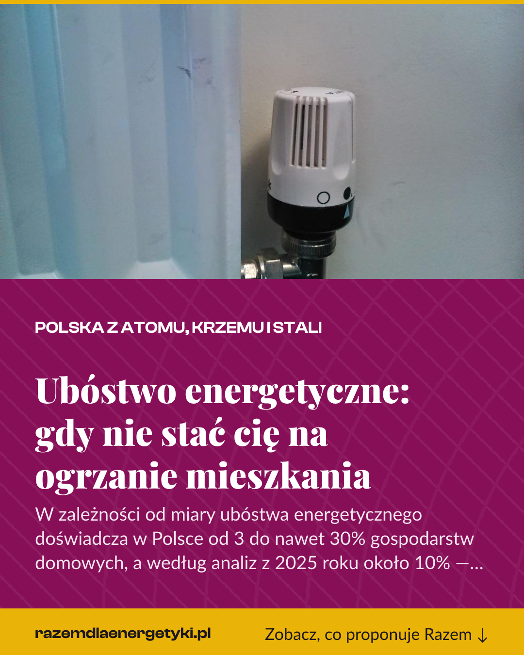 Grafika pionowa do udostępnienia: Ubóstwo energetyczne: gdy nie stać cię na ogrzanie mieszkania