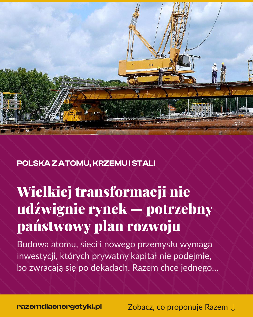 Grafika pionowa do udostępnienia: Wielkiej transformacji nie udźwignie rynek — potrzebny państwowy plan rozwoju