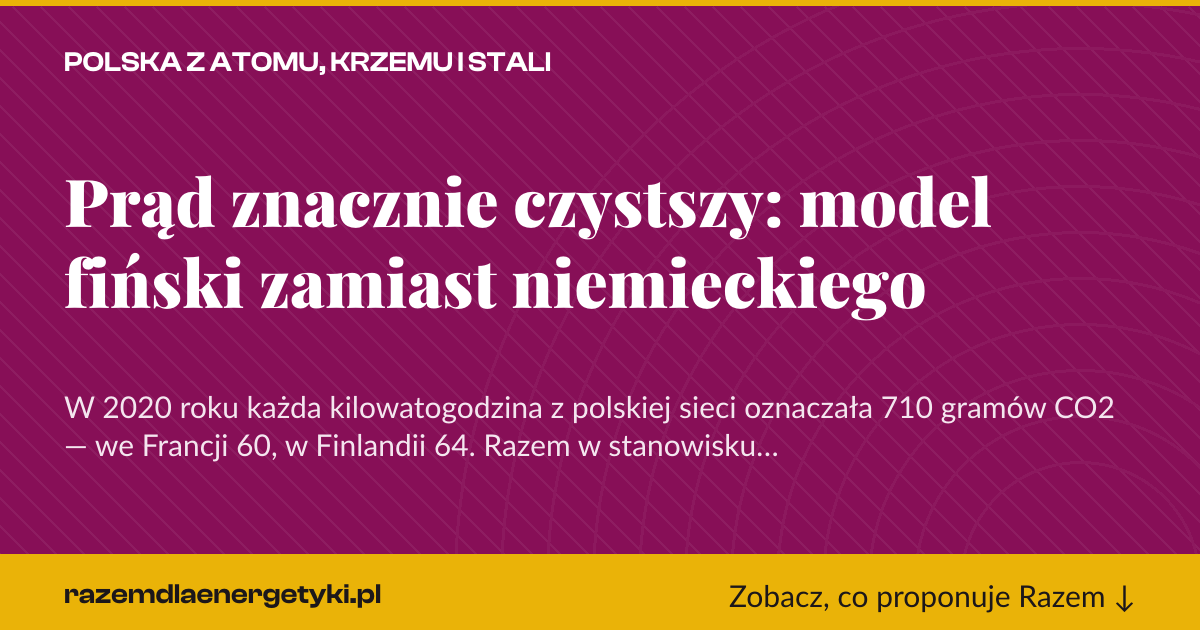 Karta social do udostępnienia: Prąd znacznie czystszy: model fiński zamiast niemieckiego
