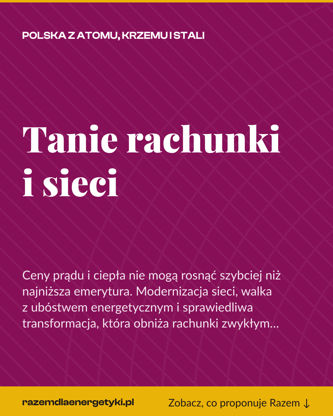 Grafika pionowa do udostępnienia: Tanie rachunki i sieci